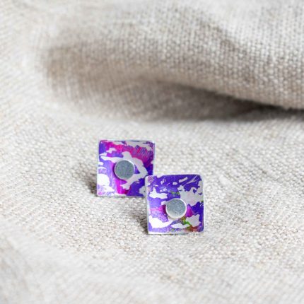 Square 2 in 1 Stud Earrings - Image 3