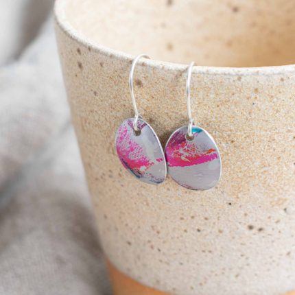 Small Oval Drop Earrings - Image 2