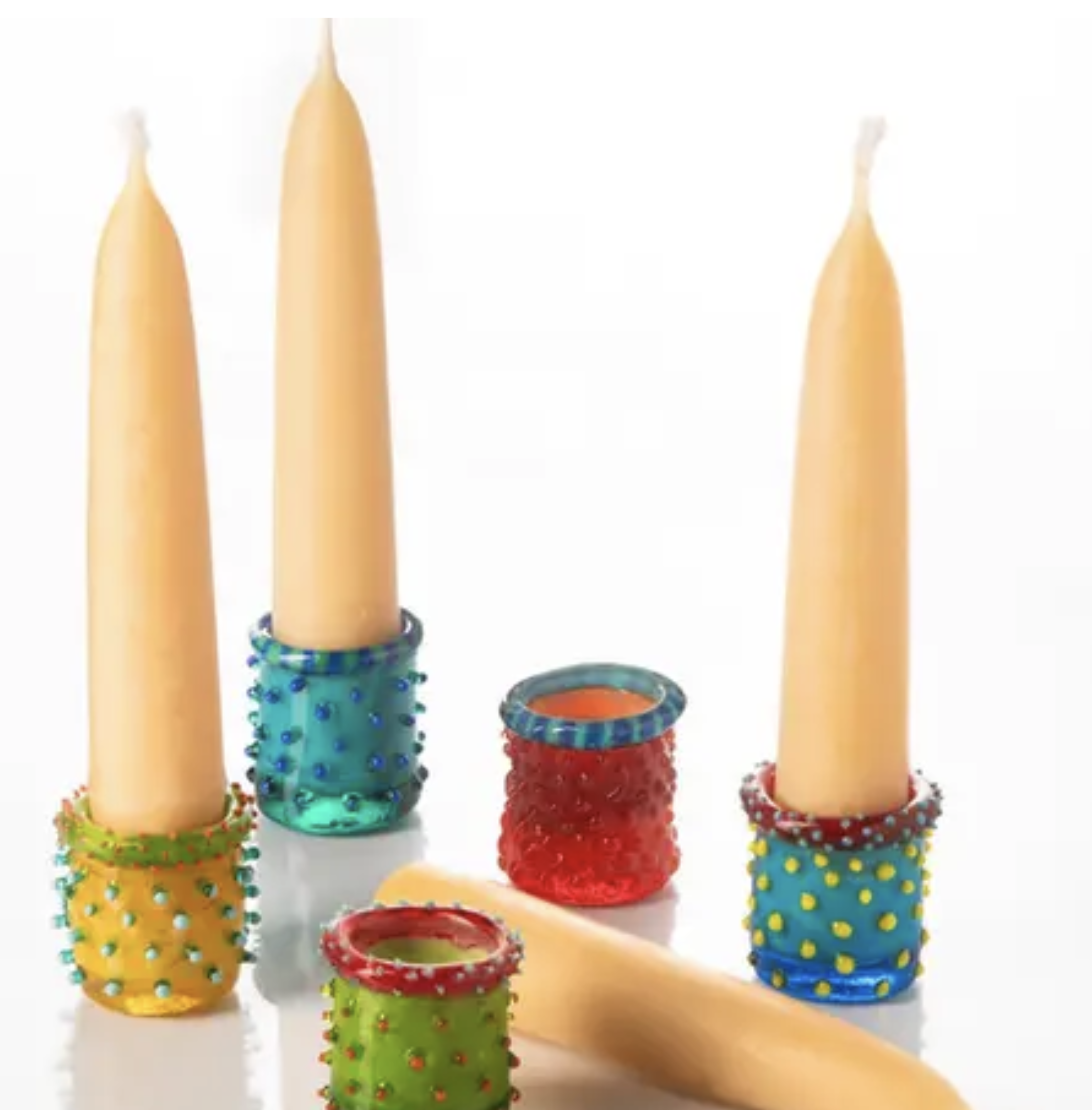 Glass candle stick holders