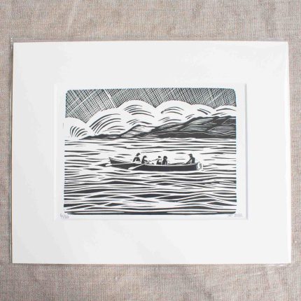 Gig Rowers from Durgan Limited Edition Lino Print - Image 2