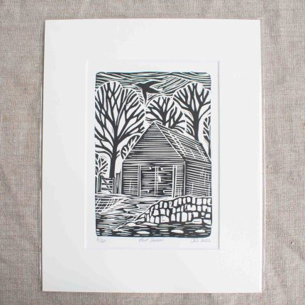 Porth Saxon Boathouse Limited Edition Lino Print - Image 2