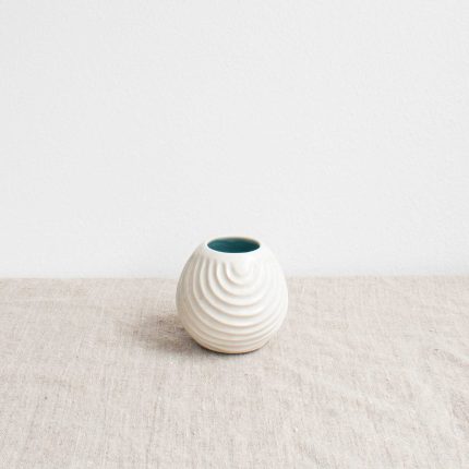 Small Stoneware Carved Vase - Image 3