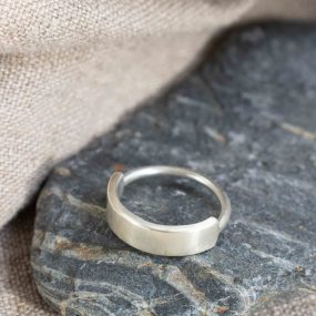 Silver Half Rectangle Ring