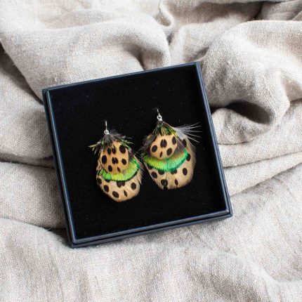 Great Argus Pheasant & Peacock Large Earrings