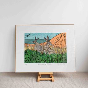 Midsummer Hares Limited Edition Woodblock Print