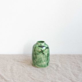 Dark Green Small Leafy Vase