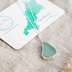 Seaglass Pendant (Aqua – Gwithian)