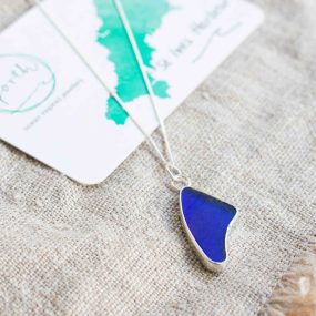 Seaglass Pendant (Deep Blue – St Ives Harbour)