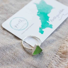 Seaglass Ring (Green – Porthgwidden)