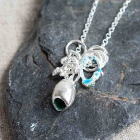 Silver Hollow Pod Necklace With Loops