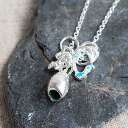 Silver Hollow Pod Necklace with Loops