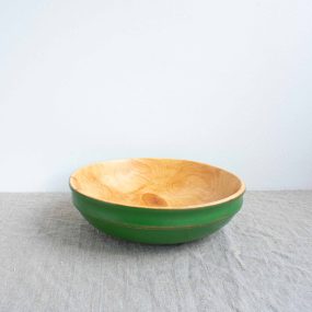 #1203 Alder Rimmed Serving Bowl In Pea