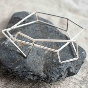 Geo Silver Bangle