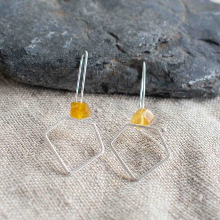 Yellow Opal Drop Earrings - Image 2