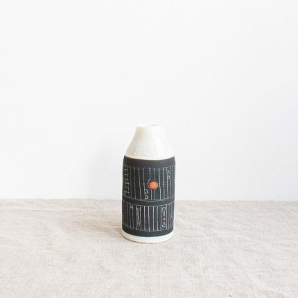 Sgrafitto Bottle with Orange Dots - Image 2