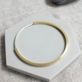 Silver & 3/4 Brass Bangle