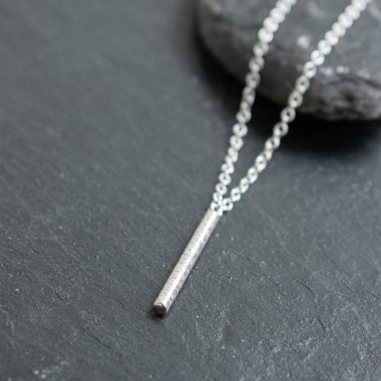 Textured Silver Bar Pendant