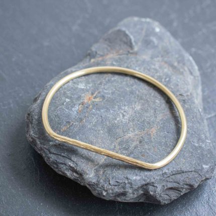 Textured Brass Bar Bangle - Image 2