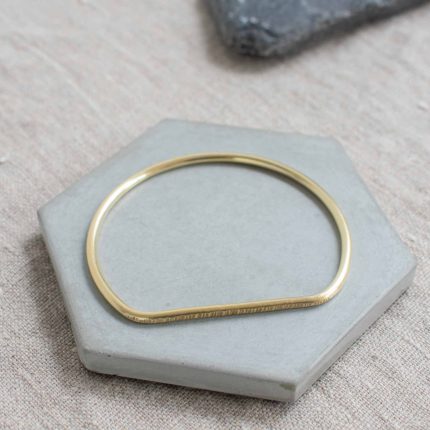 Textured Brass Bar Bangle - Image 7