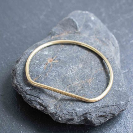 Textured Brass Bar Bangle - Image 3