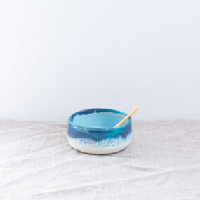 Bright Blue Dish & Spoon