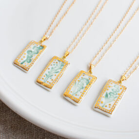 Rectangle Lustre Flower Pendant