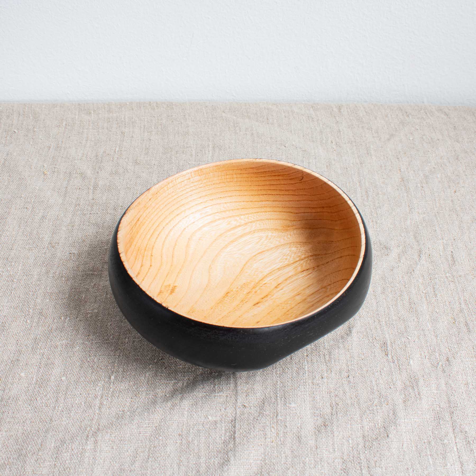 #1286 Salvaged Cornish Elm Bowl in Black - Image 2