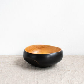 #1286 Salvaged Cornish Elm Bowl In Black