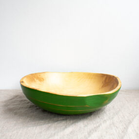 #1306 150 Year Old Devon Magnolia Large Serving Bowl In Pea Green
