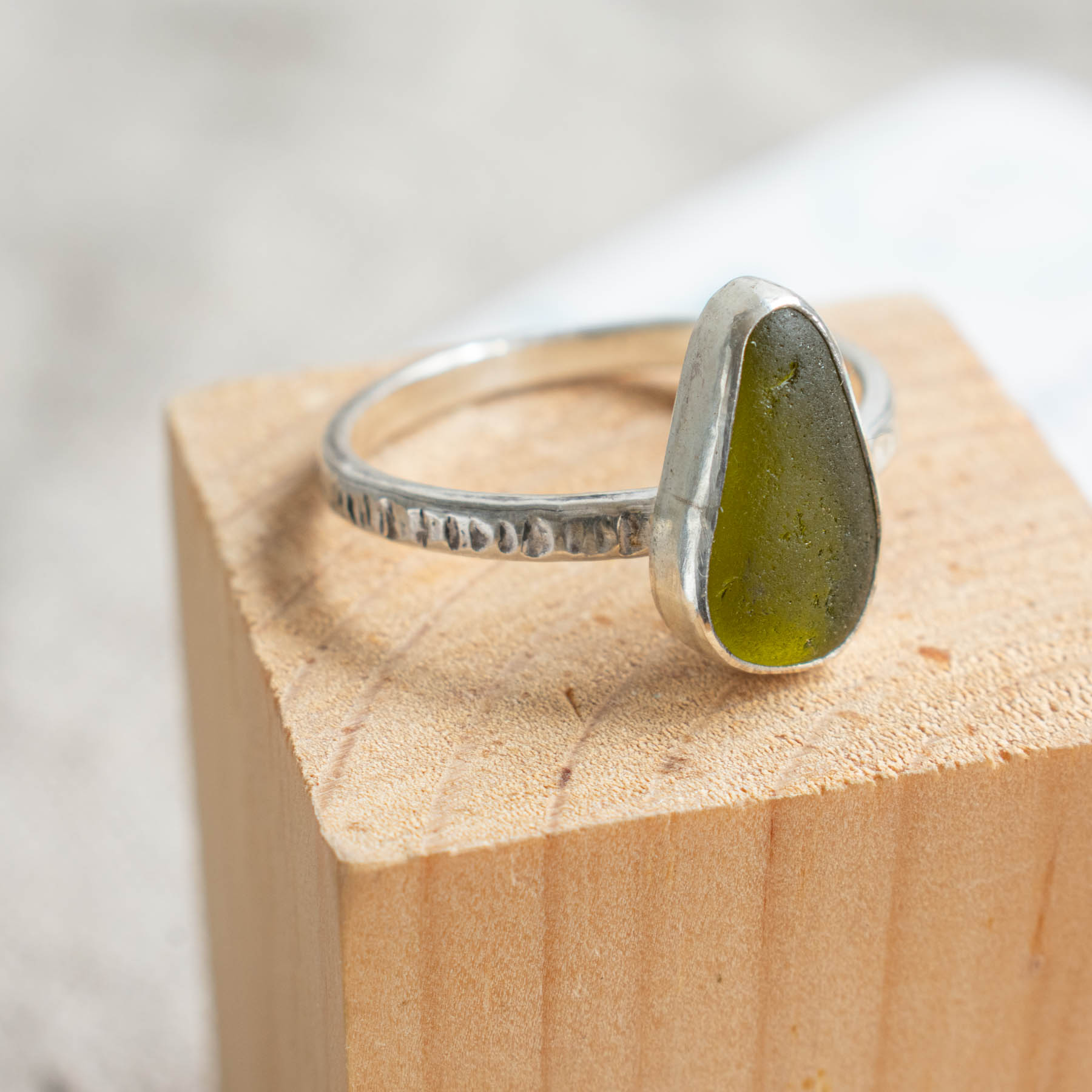 Seaglass Ring (Olive - St Mary's, Scillies) - Image 2