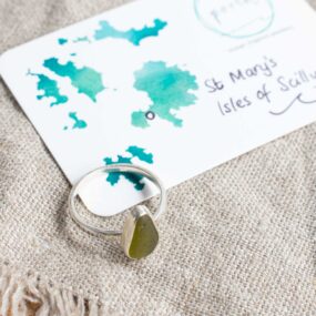 Seaglass Ring (Olive – St Mary’s, Scillies)