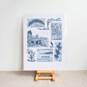 Helford Linocut Collage Risoprint