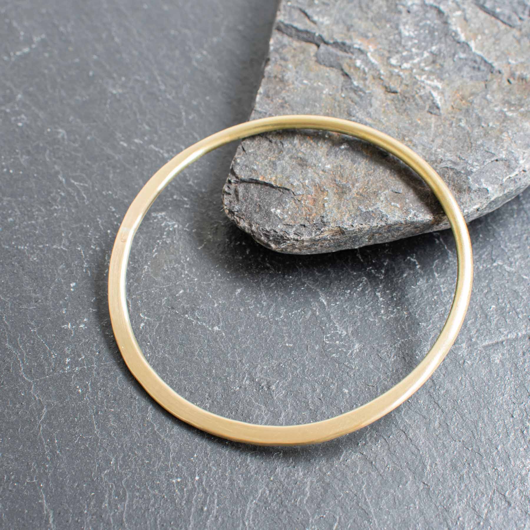 Brass Half Flat Bangle - Image 3