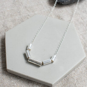 Silver Mixed Tubes Necklace