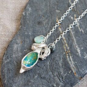 Silver & Enamel Open Pod Necklace