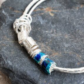 Silver & Enamel “Rich & Strange” Double Bangle