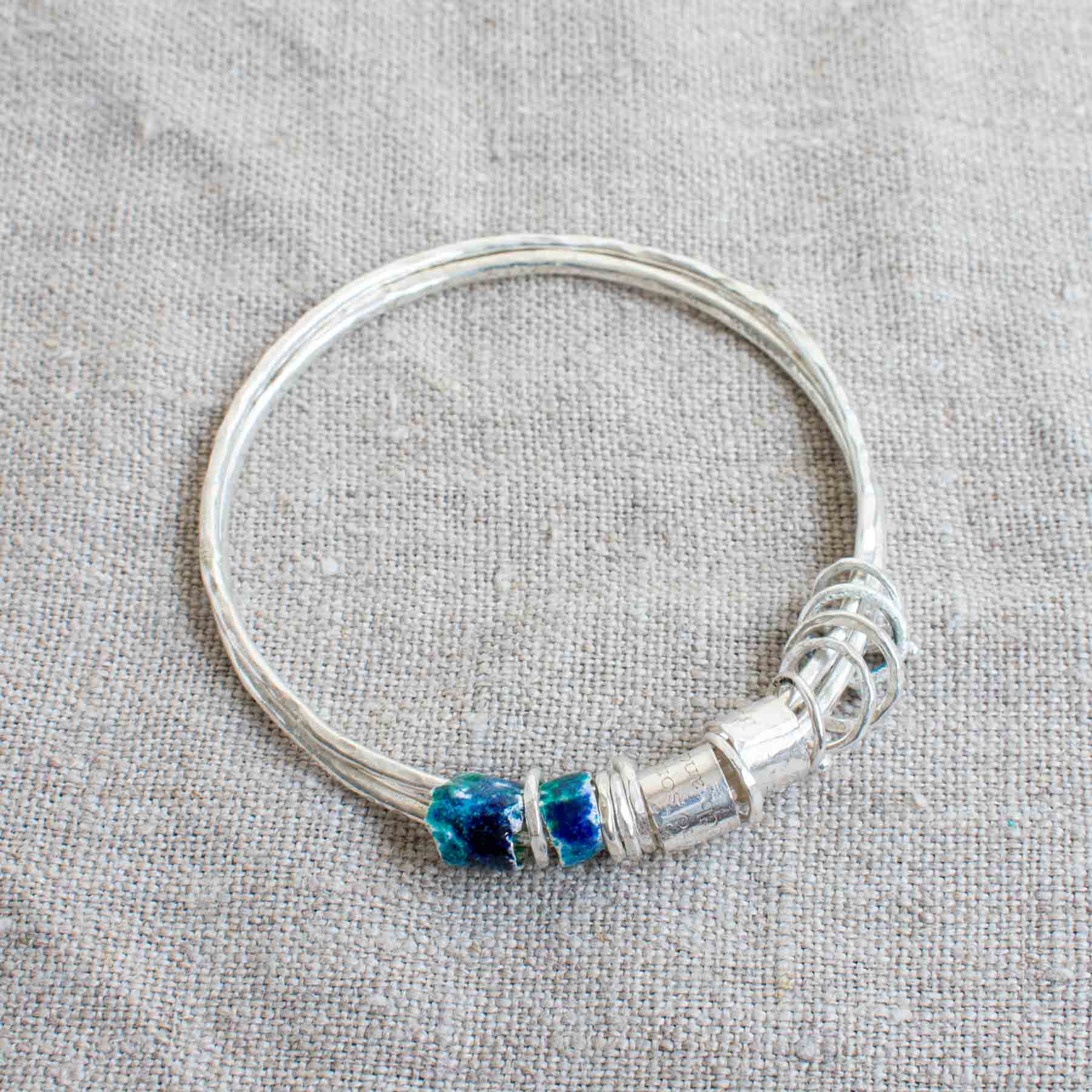 Silver & Enamel "Rich & Strange" Double Bangle - Image 3