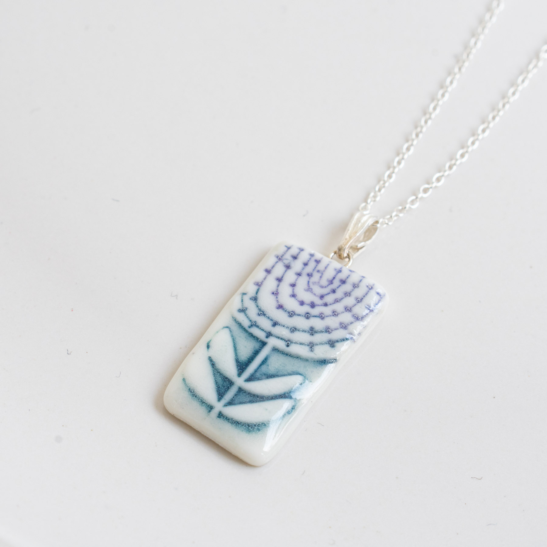 Deco Flower Rectangle Pendant - Image 3