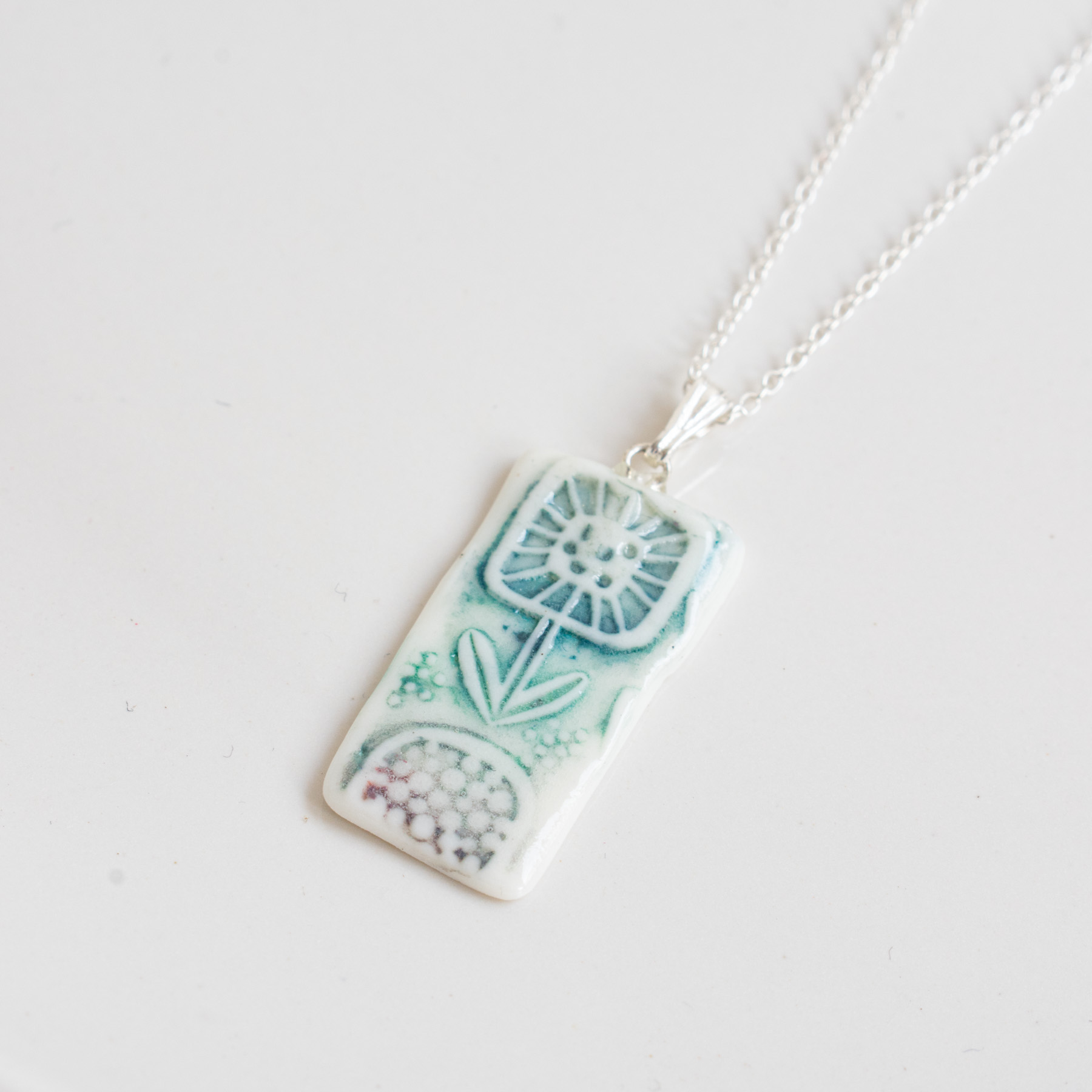 Deco Flower Rectangle Pendant - Image 4