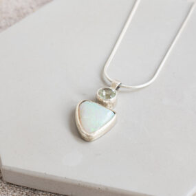 Opal & Lemon Quartz Pendant