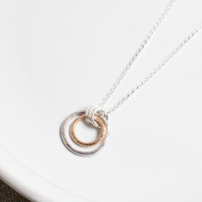 Silver & Gold Filled Two Circle Pendant