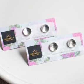 Round Silver Domed Large Studs