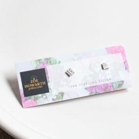 Square Silver Small Studs