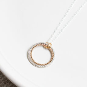 Two Circle Silver & Bobble Gold Filled Pendant